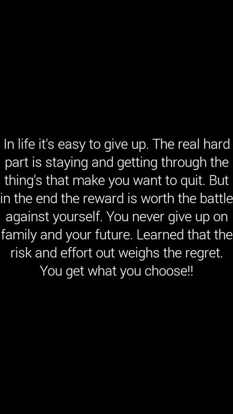 If you can quit on your family you actually quit on your life Quitting Quotes Inspirational, I Wanna See What Happens If I Dont Quit, Never Quit Quotes, Quitting Quotes, Working On Me, Thought Quotes, Deep Thought, Life Lesson, Toxic People