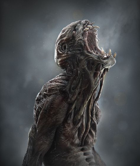 monster, azin janati on ArtStation at https://www.artstation.com/artwork/0ZyKw Creature 3d, Dark Creatures, 다크 판타지, Odaiba, Monster Concept Art, Demon Art, Fantasy Monster, Scary Art, Creepy Art