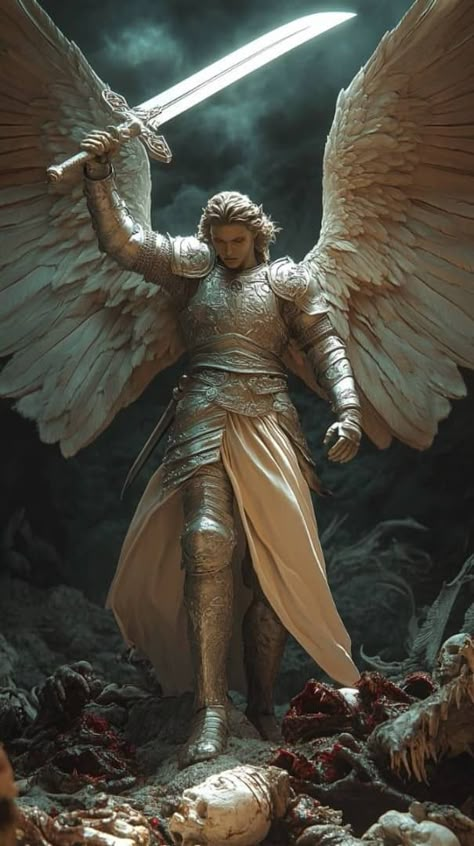 7 Angels Of God, Bible Angel, Heavenly Angels Art, Guardian Angel Images, Bible Angels, Saint Michael Angel, Warrior Angels, Warrior Angel, Male Angels