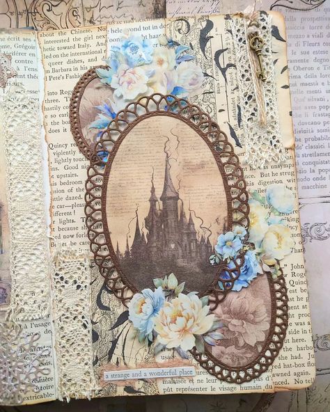 Fantasy Scrapbook, Fantasy Journal, May Challenge, Mini Art Journal, Scrapbook Letters, Scrapbook Design Layout, Scrapbook Design, Travel Journal Scrapbook, Journal Idea