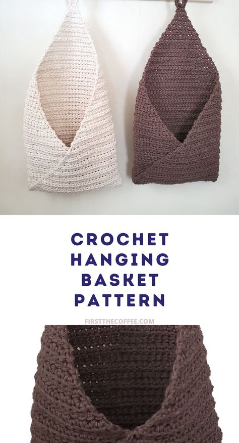 Free Crochet Hanging Basket Pattern Free Crochet Hanging Basket, Hanging Crochet Basket, Crochet Hanging Basket Pattern, Hanging Basket Pattern, Crochet Hanging Basket, Yarn Crafts Crochet, Crochet Organizer, Hanging Crochet, Crochet Hanging