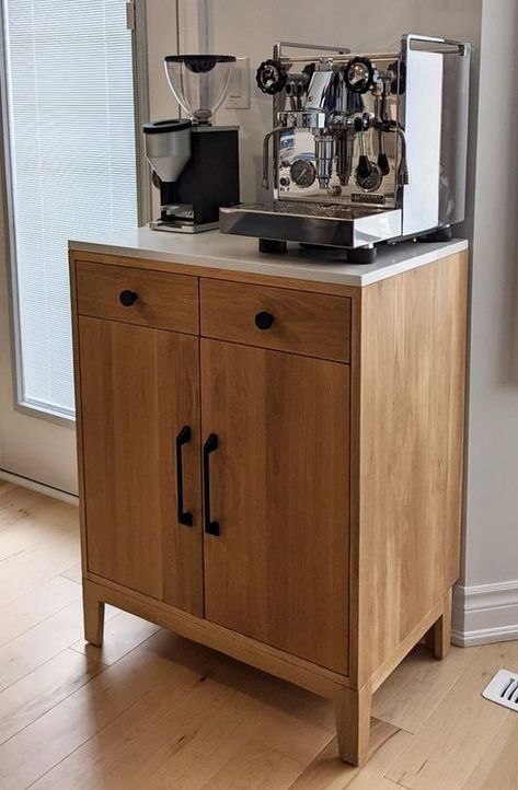 Coffee Station Buffet Table, Coffee Station Buffet, Coffee Machine Cabinet, Apartment Coffee Station, Ikea Coffee Station, Coffee Cabinet Station, Mini Coffee Station, Coffee Machine Station, Coffee Station Cabinet