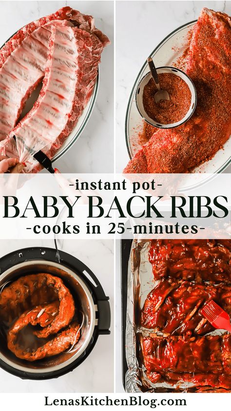 Instant Pot Baby Back Ribs are your ticket to a quick yet mouth-watering dinner! This recipe features fall-off-the-bone pork ribs coated in a rich, tangy barbecue sauce. They’re ready in 45 minutes and always turn out tender with deep, smoky flavors. You’ll never go back to oven-baked ribs again! Pork Rib Recipes Instant Pot, Best Instant Pot Ribs, Instant Pot Recipes Ribs Pork, Fall Off The Bone Ribs Instant Pot, Ribs In Instant Pot Easy, Rack Of Ribs In Instant Pot, Insta Pot Babyback Ribs, Pork Loin Back Ribs Instant Pot, Babyback Ribs Instant Pot