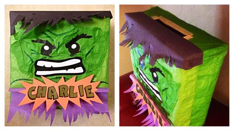 Hulk Valentine Box Holiday Teacher Appreciation, Vday Crafts, Kids Valentine Boxes, Valentine Treat, Valentine Day Boxes, My Funny Valentine, Crafty Gifts, Valentines For Boys, Valentine Box