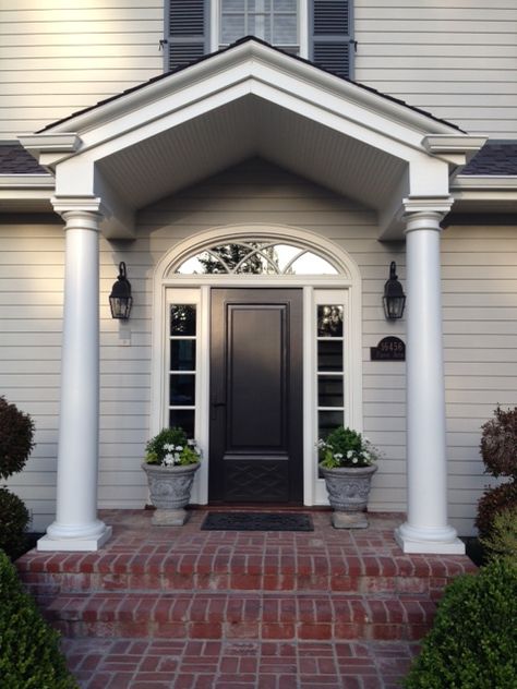 Front Door Portico, Door Portico, Portico Designs, Portico Entry, Portico Design, Colonial House Exteriors, Traditional Front Doors, Best Front Doors, House Front Porch