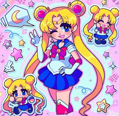 Slay Characters, Sailor Moon And Chibi Moon, Arte Sailor Moon, Cartoon As Anime, Sailor Moon Art, Mini Journal, Cute Kawaii Drawings, Cute Cartoon Drawings, Digital Art Anime