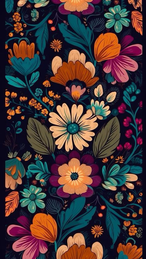 Folk Wallpaper Iphone, Character Phone Wallpaper, Wallpaper Backgrounds Yellow, Teal Aesthetic Wallpaper, Texture Pictures, Backgrounds Yellow, Cellphone Background, Floral Pattern Wallpaper, Painting Walls