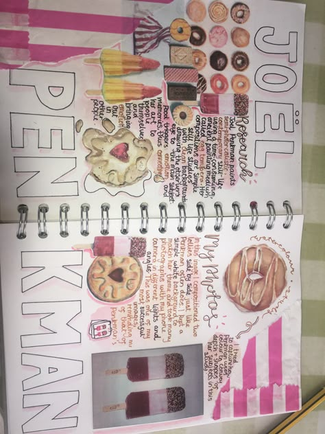 Gcse Art Sketchbook Food Theme, Joel Penkman Artist Research, Gcse Art Food Mind Map, Food And Drink Art Gcse Title Page, Food Artists Gcse, Shopping Gcse Art, Joel Penkman Gcse Sketchbook, Gcse Art Food Title Page, Primary Sources Art Gcse