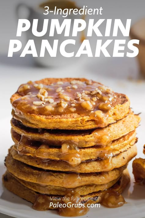 Pumpkin Pancakes For One, Refeed Day Meals, 2 Ingredient Pumpkin Pancakes, Whole 30 Pumpkin Recipes, 3 Ingredient Pumpkin Pancakes, Pumpkin Egg Pancakes, Easy Pumpkin Pancakes, Whole 30 Pancakes, Whole30 Pancakes