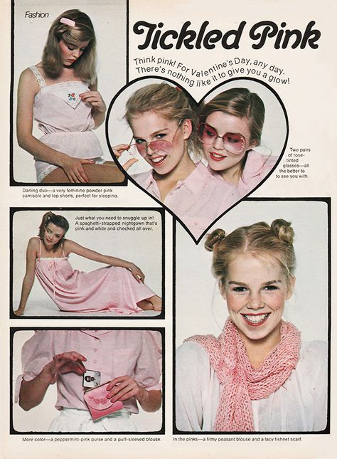 ticked pink 70s fashion | the dedicated follower of fashion Tickled Pink, Magazine Layout, Design Website, Blue Ribbon, Graphic Design Posters, 70s Fashion, Magazine Design, Yearbook, Vintage Ads