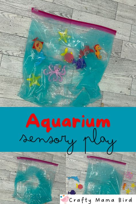 Creativity, imagination and retelling can all be used while exploring with this sensory bag.  Post also includes a list of recommended book about ocean animals. Hands On Ocean Activities, Sea Life Sensory Bin, Ocean Animals Sensory Activities, Rainbow Fish Sensory Activities, Sea Creature Theme Preschool, Ocean Exploration Preschool, Aquarium Sensory Bin, Under The Sea Sensory Activities, Easy Ocean Crafts For Toddlers