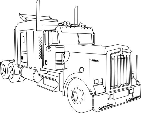 nice Kenworth W900 L Long Trailer Truck Coloring Page Semi Truck Drawing, Mack Dump Truck, Tank Drawing, Truck Drawing, Truck Tattoo, Truk Besar, Tools Art, Kenworth W900, Truck Coloring Pages