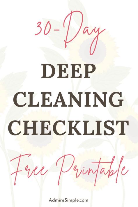 Cleaning tips and house cleaning schedule. Join our 30-Day Spring Cleaning Challenge with a free printable deep house cleaning checklist. With the spring cleaning schedule list, you can deep clean and organize the entire home room-by-room without feeling overwhelmed. Cleaning And Organizing List, Whole House Cleaning Checklist One Day, Year Cleaning Schedule, Cleaning List Printable Free, How To Clean Your House Schedule, Apartment Deep Cleaning Checklist, New Year Cleaning List, House Cleaning Schedule Printable Free, Bedroom Deep Cleaning List