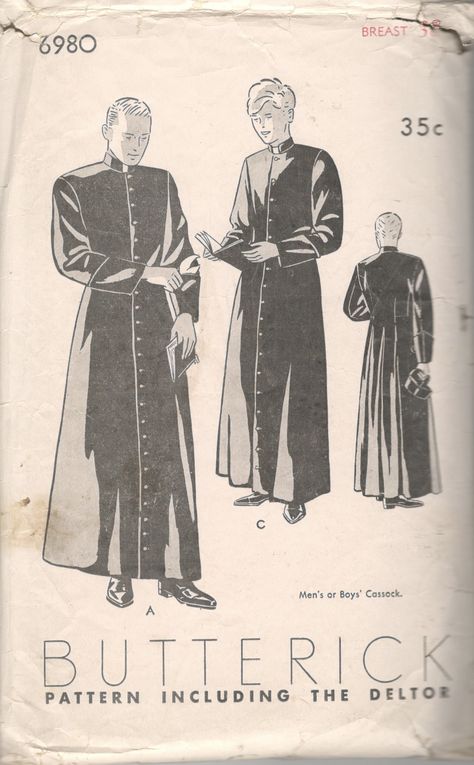 Cassock Pattern, 1920s Men, 캐릭터 드로잉, Desenho Tattoo, Poses References, Catholic Art, Mens Vintage, Dnd Characters, Gothic Lolita