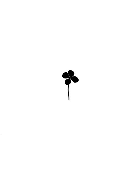 Small Hand Tattoo Cover Up Ideas, Tiny Irish Tattoos, Simple Clover Tattoo, Ireland Inspired Tattoos, Four Clover Leaf Tattoo, Small Linework Tattoo, Clover Illustrations, Clover Sketch, Small Coverup Tattoo Ideas