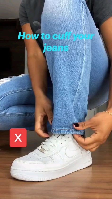 Cuffing Jeans, Nike Blazer Outfit, Casual Outfits For Girls, Rave Outfits Men, Outfit Hacks, Cuff Jeans, Cuff Pants, Diy Clothes Hacks, Clothes Hacks