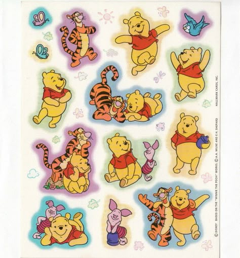 Winnie The Pooh Stickers Printable, Stickers Printable Disney, Winnie The Pooh Stickers, Nostalgia 2000s, Pooh Pictures, Disney Stickers, Winnie The Pooh Pictures, Stickers Vintage, Stickers Sheet