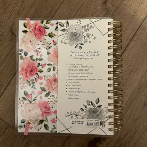 Christian Art Planners Office | Spiral Bound Planner | Color: Pink | Size: Approx 9”X9.5” Christian Planner, Office Planners, Bible Study Tools, Pocket Folder, Bible Study Journal, January 2024, Calendar Pages, Yearly Planner, Prayer Journal