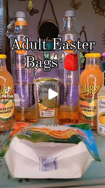 Adult Easter, Party Drinks Alcohol, Peach Lemonade, Easter Bags, Drinks Alcohol, Party Drinks, Easter Baskets, Lemonade, Tiara