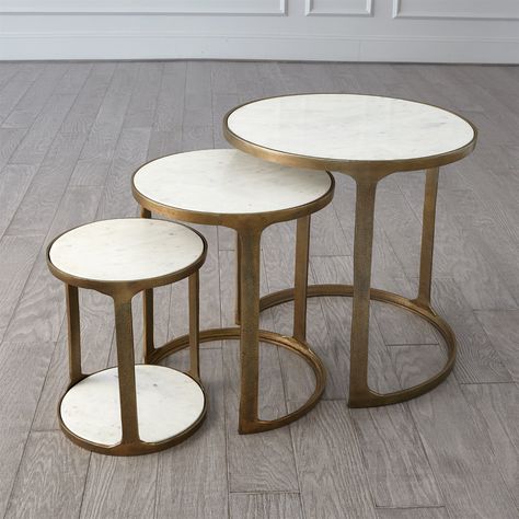 Gold Nesting Tables, Nesting End Tables, Nesting Table, Nesting Coffee Tables, Global Views, Side And End Tables, Top Crafts, Accent Tables, Nesting Tables