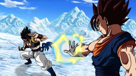 Gogeta Vs Vegito, Gogeta And Vegito, Twitter Link, Dragon Ball Super Artwork, Goku Super, Dbz Art, Dragon Ball Image, Wallpaper Animes, Dragon Ball Super Manga