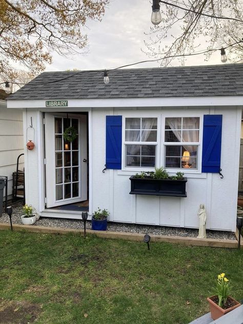 Wholesome Fox Tiny Backyard, Tiny Library, Mini Library, Personal Library, Little Library, Garden Art Diy, She Shed, Space Heater, Cabin Homes