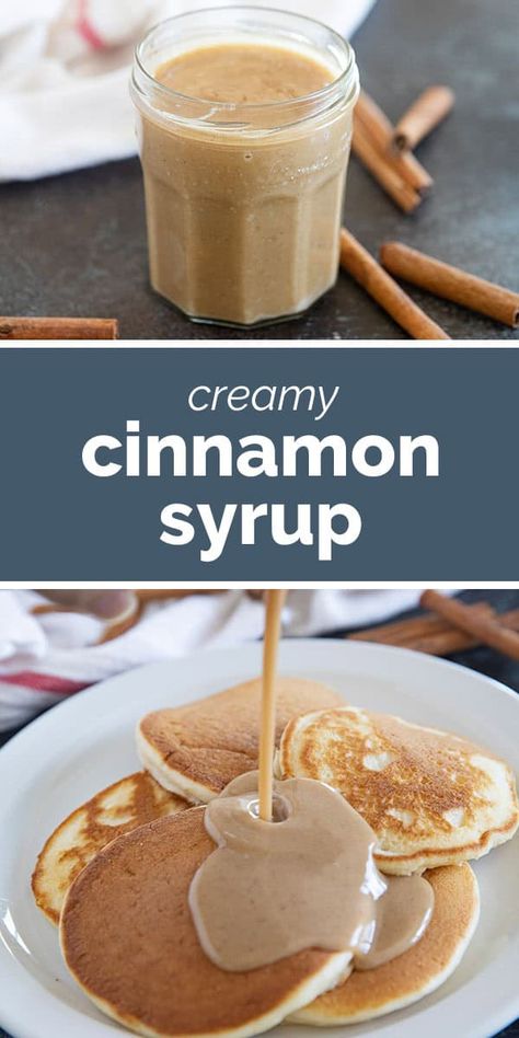 Creamy and sweet, this Cinnamon Syrup is the perfect topping for pancakes or waffles! It is smooth delicious and the hint of cinnamon gives it the perfect flavor. Cinnamon Syrup Recipe, Flavored Pancakes, Homemade Chocolate Truffles, Peanut Butter Bites, Dessert Truffles, Christmas Breakfast Recipe, Cinnamon Syrup, Cinnamon Pancakes, Best Brunch Recipes