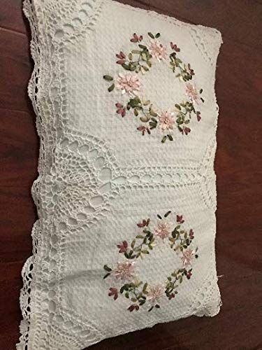 PRICES MAY VARY. 100% Cotton Update your home decor with our beautiful and comfortable elegant crochet pillow/cushion cover that will fit any chair, sofa, or bed. The pillow/cushion cover is made of cotton cloth with elegant crochet, ribbon embroidered, and a zipper that allows easy insertion and removal of pillow inserts. Cover only, pillow fill/insert not included!!! Crochet Ribbon, Elegant Crochet, Beautiful Bedroom, Floral Ribbon, Floral Cushions, Heart Pillow, Crochet Pillow, Art Textile, Embroidered Pillow