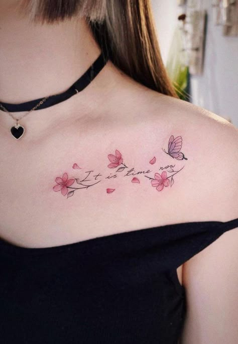 100 Elegant Cherry Blossom Tattoos (Most Unique Gallery) - The Trend Scout Apple Blossom Tattoos, Male Neck, Cherry Blossom Tattoos, Tattoos Male, Tattoos Female, Female Neck, Side Wrist Tattoos, Sakura Tattoo, Rose Tattoos For Women