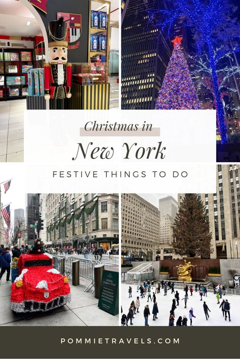 Christmas in New York - Things to do in New York at Christmas New York Aesthetic Christmas, Nyc Christmas Bucket List, Christmas In New York City Aesthetic, Nyc At Christmas, New York Christmas Time, Christmas In New York Aesthetic, Christmas New York, New York In December, Christmas In New York City