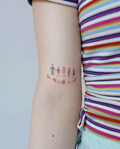 Belly Button Tattoo, Grandma Tattoos, Ma Tattoo, Tattoo Samples, Embroidery Tattoo, Galaxy Tattoo, Kawaii Tattoo, Worry Dolls, Cute Tiny Tattoos