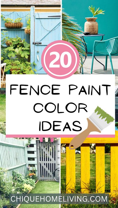 20 Fence Paint Color Ideas 1 20 Fence Paint Color Ideas Blue Fence Ideas, Paint Garden Fence, Colorful Picket Fence, Painted Fence Posts Ideas, Coloured Garden Fence, Decorated Fences Ideas, Fence Paint Colours Garden Ideas, Blue Garden Fence, Outdoor Fence Painting Ideas