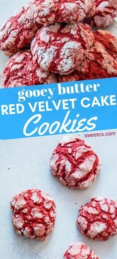 Red Velvet Cake Cookies, Red Velvet Cake Mix Cookies, Red Velvet Cake Pops, Best Red Velvet Cake, Gooey Butter Cookies, Velvet Cookies, Red Velvet Cake Mix, Gooey Cookies, Red Velvet Cookies