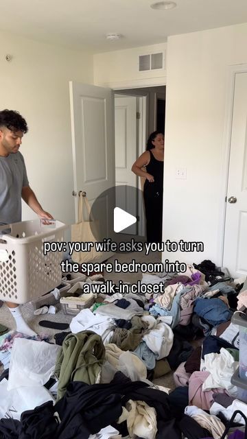 Maaz on Instagram: "turn our spare bedroom into a walk in closet #closetorganization #closetgoals #closettransformation #bedroommakeover #homeprojects #dıy #dreamcloset #organization" Walk In Closet With Carpet, Fun Walk In Closet Ideas, Closet Room Built Ins, Room To A Closet, Extra Room Turned Into Closet, Walk In Closet Clothes Organization, Walk In Closet Bedroom Ideas, Dressing Room Closet Walk In Wardrobe, Guest Bedroom Turned Into Closet