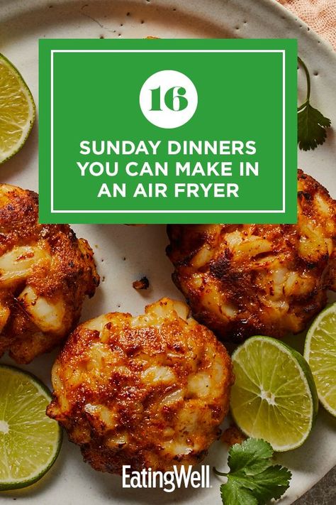 Grab your air fryer and make one of these healthy recipes for Sunday dinner. Using an air fryer helps cut back on oil while still producing a crispy and delectable texture. Pair recipes like Air-Fryer Fish Sticks and Air-Fryer Chicken Parmesan with a side of sautéed veggies to complete your meal. #dinner #dinnerideas #supperideas #dinnerrecipes #healthydinnerideas #healthydinnerrecipes #healthyrecipes Recipes For Sunday Dinner, Sunday Lunch Recipes, Classic Family Meals, Sautéed Veggies, Greek Turkey Burgers, Wings Recipe Buffalo, Healthy Dinner Recipe, Sunday Dinners, Fish Sticks