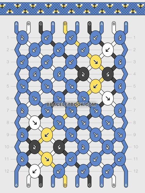 Hockey Friendship Bracelet Pattern, Complex Friendship Bracelets, 8 Strand Friendship Bracelet, 3 Color Friendship Bracelet Pattern, Blue Bracelet Patterns, Disney Friendship Bracelet Patterns, Checkered Friendship Bracelet, Knot Bracelet Patterns, Friend Ship Bracelets Patterns