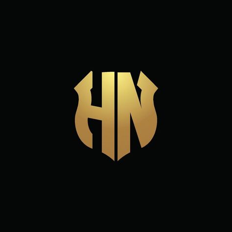 HN logo monogram with gold colors and shield shape design template Hn Logo, An Logo, Dslr Background, Id Photo, Dslr Background Images, Photo Background Images, Gold Colors, Logo Banners, Photo Background