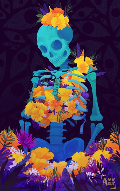 Day of the Dead Mexican Art Illustration, Day Of The Dead Skull Art, Mexican Art Wallpaper, Day Of The Dead Drawings, Day Of The Dead Aesthetic, Mexican Illustration Art, Day Of The Dead Wallpaper, Day Of The Dead Illustration, Day Of The Dead Painting