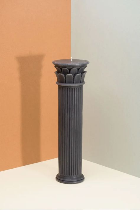 Column Candle, Blue Candle, Greek Columns, Greek Architecture, Bedroom Deco, Photo Candles, Candle Inspiration, Blue Candles, Candle Shapes