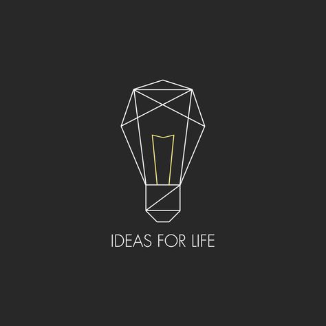 Like the geometrie. Light Logo Design, Light Logo, Logo Design Ideas, For Life, Light Bulb, Design Ideas, Logo Design, White, Black