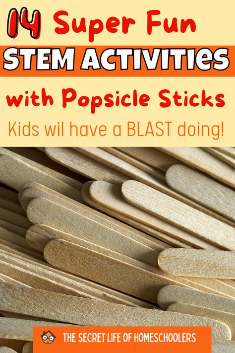 Do you have craft sticks hanging around? Check out these 14 fun STEM activities with craft sticks to try with the kids. They are simple and loads of fun! Stem Activity For Preschool, Steam Activity Elementary, Stem Popsicle Sticks Activities, Stem Centers Elementary, Popsicle Stick Stem Challenges, 3rd Grade Steam Activities, Activities For Grade 5 Students, Stem Projects Elementary 3-4 Grade, First Grade Steam Activities