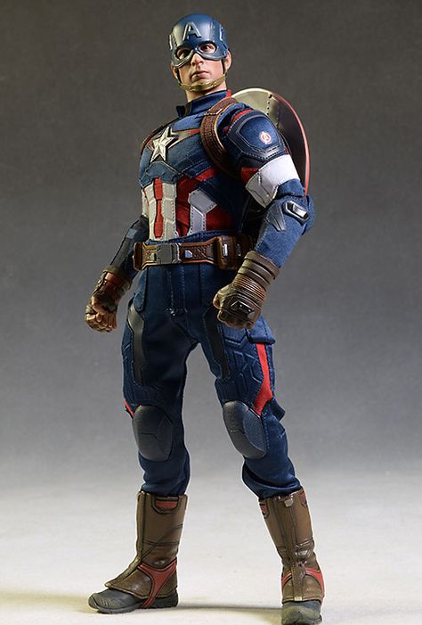 Avengers Age of Ultron Captain America action figure by Hot Toys The Avengers Age Of Ultron, Captain America Action Figure, Captain America Art, Avengers Coloring Pages, Avengers Coloring, Michael Crawford, Awesome Toys, Captain America Wallpaper, Superhero Costume