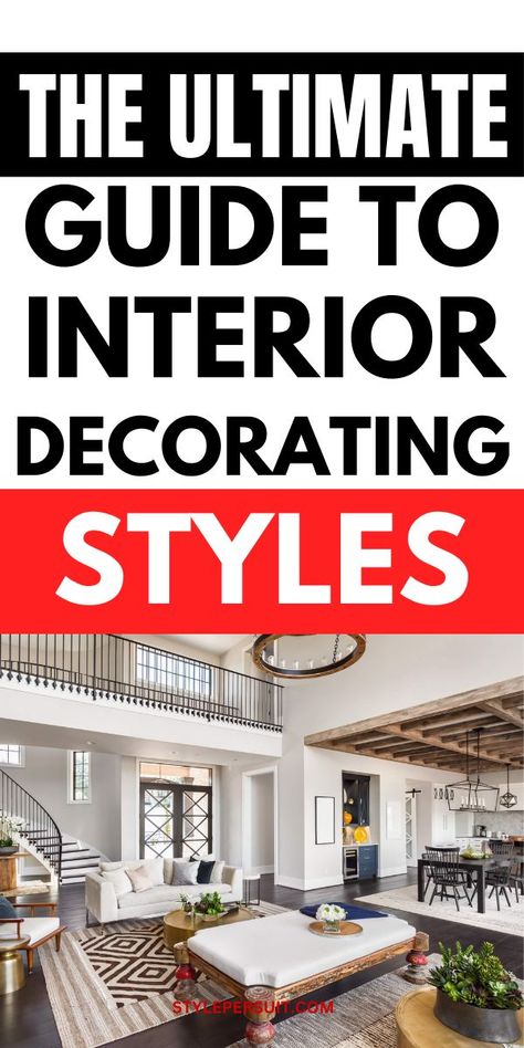 Interior design styles encompass a wide range of aesthetics and approaches to decorating spaces, each with its own unique characteristics and influences. Whether you're drawn to sleek modern designs, cozy rustic atmospheres, or elegant classical elements, understanding different interior design styles can help you create the perfect ambiance in your home. Here's a comprehensive guide to some of the most popular interior design styles: Complete Home Interior Design, Decorating Styles Examples, Simple Modern Interior Design, Types Of Decor Styles Interior Design, Design Styles Types Of Interior, Types Of Home Decor Styles, Interior Design Styles Guide, Types Of Interior Design Styles, Interior Styles Guide