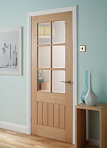 Mexicana Oak Glazed Oak Internal Doors - Light | Doors | Magnet Trade: Internal Doors Modern, Pintu Interior, Internal Oak Doors, Oak Interior Doors, White Internal Doors, Internal Glass Doors, Interior Wood Doors, Wood Front Doors, Internal Door