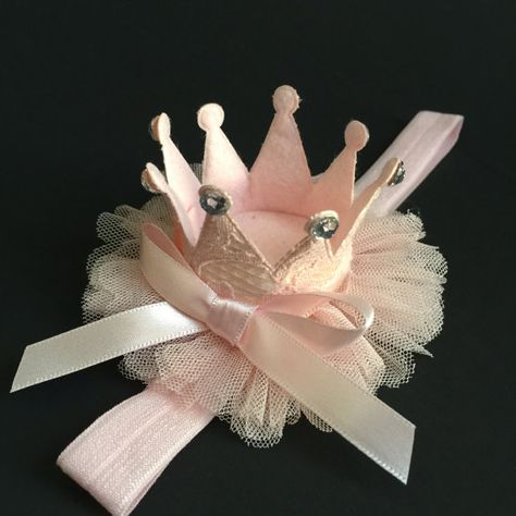 Crown HeadbandLParty Headbandbaby crownBaby by ChloeStudio on Etsy Baby Shower Nena, Baby Tiara, Crown Hair Clip, Girls Tiara, Crown Baby, Baby Crown, Party Hair Accessories, Crown Hair, Party Hair