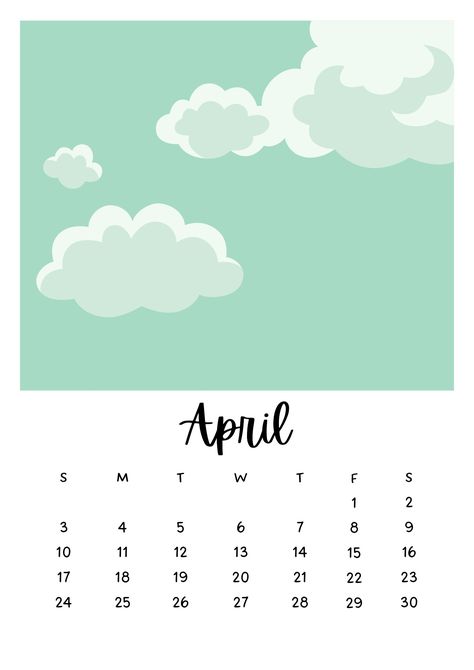 April Asthetic, Agenda Ideas, Sticker Design Inspiration, Cute Calendar, Sea Wallpaper, Wallpaper Disney, Calendar 2022, Calendar Design, Bullet Journal Ideas Pages