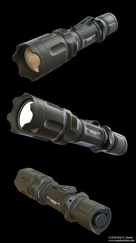 TERRALUX Tactical Flashlight, Nick Gizelis on ArtStation at https://www.artstation.com/artwork/5PYBA Futuristic Flashlight, Concept Ideas, Tactical Flashlight, Night Vision, Motocross, Flashlight, Presentation, Models, Quick Saves