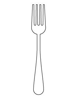 Fork Pattern Fork Drawing, Easter Templates Printables, Coloring Crafts, Printable Shapes, Wood Utensils, Free Shapes, Paper Dolls Printable, Salad Fork, Printable Patterns