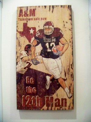 Texas A Vintage Sign-Be the 12th Man Aggie Football, Aggie Pride, M Sign, Gig Em Aggies, Texas Aggies, College Game Days, Southern Women, Texas A M University, Texas Girl