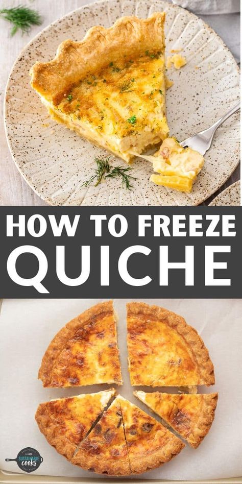 Learn all the tips and tricks for freezing quiche to become an expert at meal prep. Learning how to freeze quiche for fast meals is a great way to prep once and cook twice. Freezing Quiche, Freeze Quiche, Quish Recipes, Ham Quiche Recipe, Frozen Quiche, Mini Breakfast Quiche, Homemade Quiche, Gluten Free Quiche, Ham And Cheese Quiche